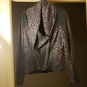 Leopard vegan Jessica Simpson jacket